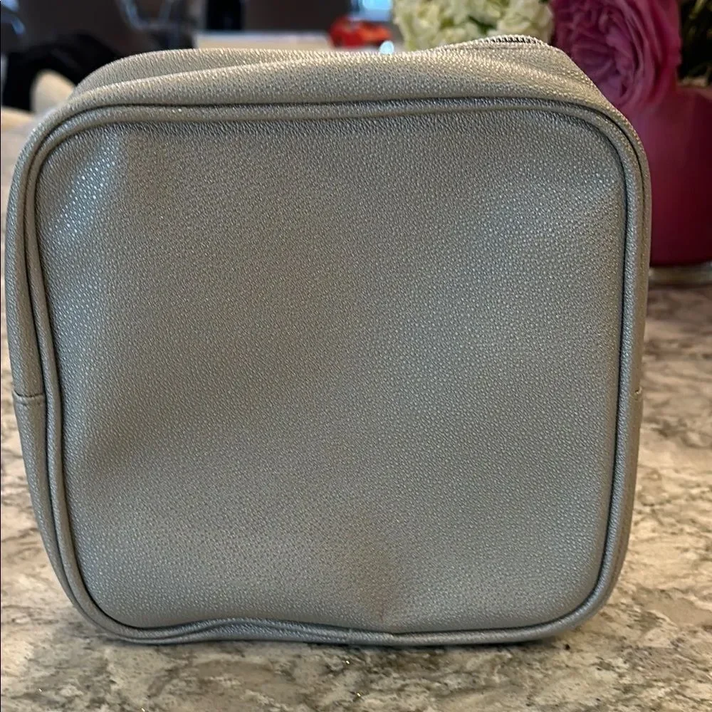 ✨ Silver Makeup Bag for Travel - Approx. 7.5” x 7.5” x 2.5”